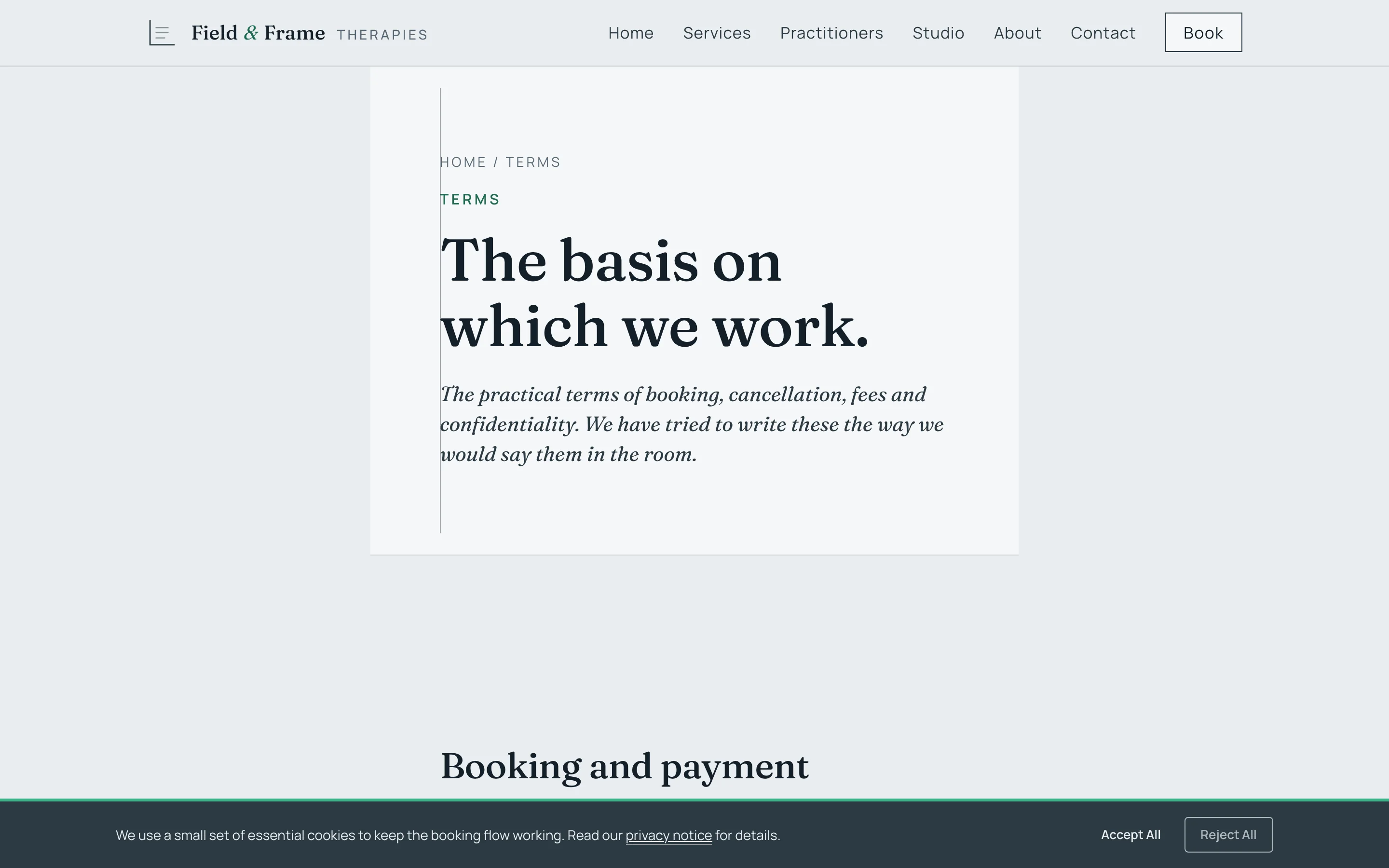 Terms of service screenshot